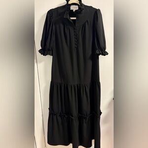 Pomander Place Black Ruffle-Collar Dress - size M
